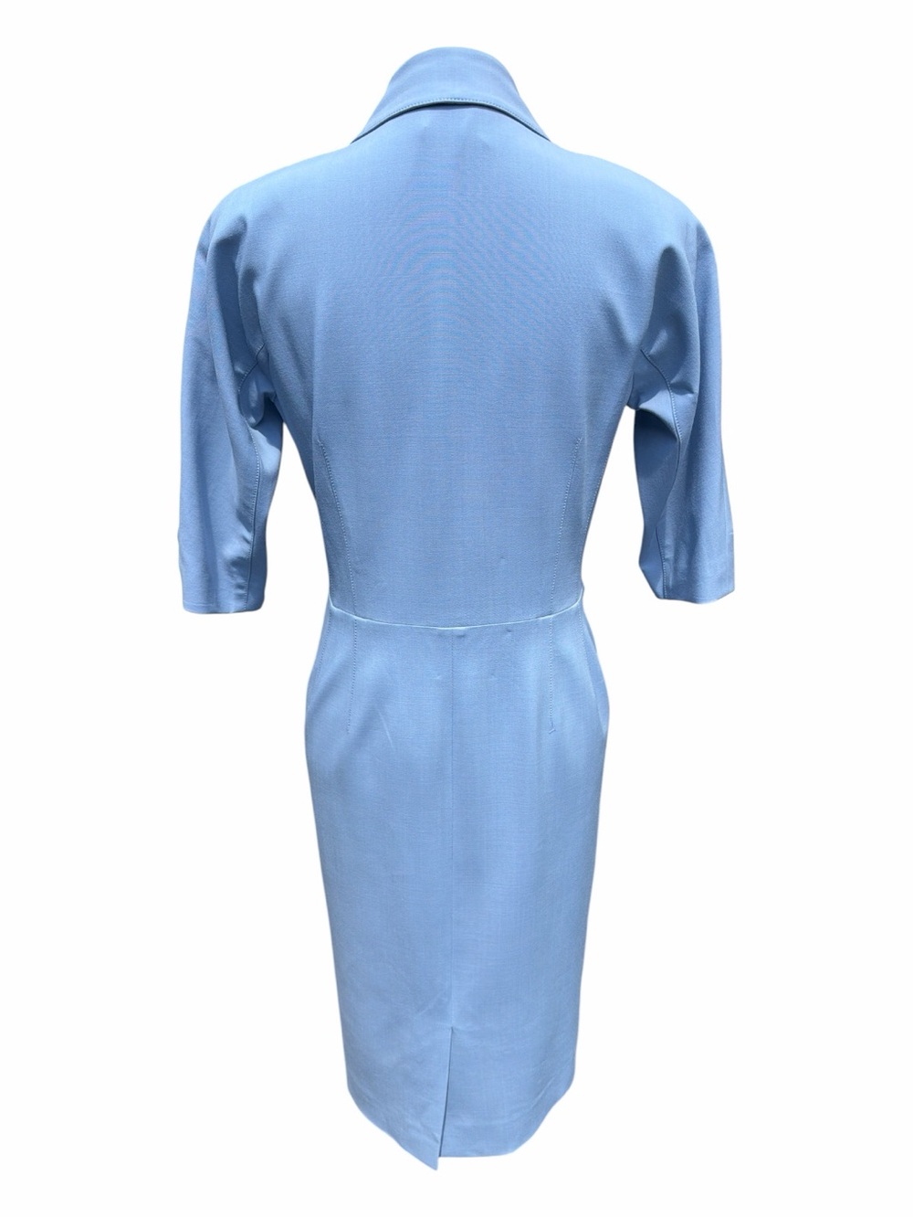 Worth New York |Powder Blue |Sheath Dress |Size 6 |Blazer Neckline - Picture 3 of 13